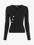 Pull cache-coeur à boutons décoratifs - Noir - 1