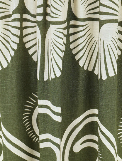 Robe longue à fines bretelles imprimé fantaisie - Kaki - 3