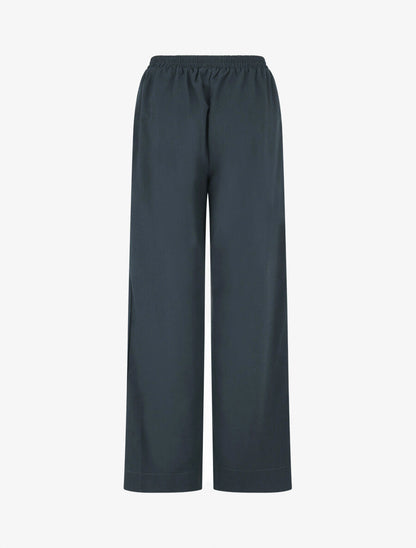 Ensemble chemise et pantalon uni effet lin - Bleu pétrole - 6