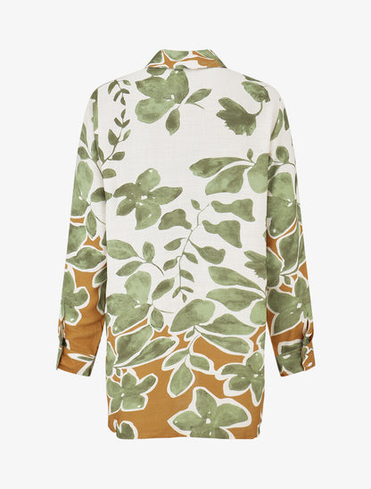 Ensemble chemise et pantalon imprimé floral - Vert - 4