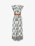 Robe longue à imprimé fantaisie et mosaïque - Marine - 1