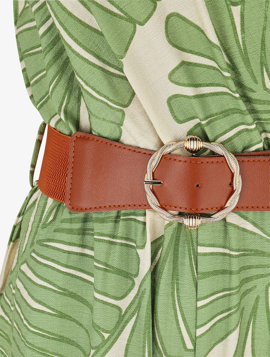 Combinaison sans manches imprimé tropical - Vert - 3