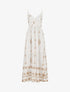 Robe longue à fines bretelles et broderies irisées - Blanc - 1