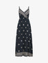 Robe longue à fines bretelles à imprimé fantaisie - Marine - 4