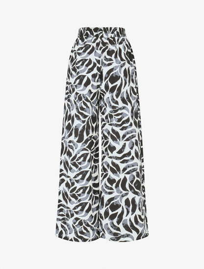 Ensemble caraco et pantalon imprimé abstrait - Noir - 5