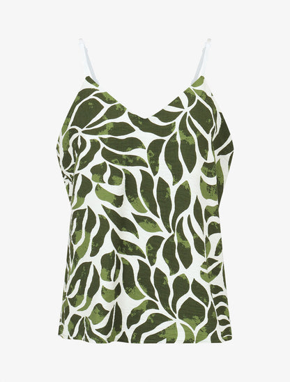 Ensemble caraco et pantalon imprimé abstrait - Vert - 2