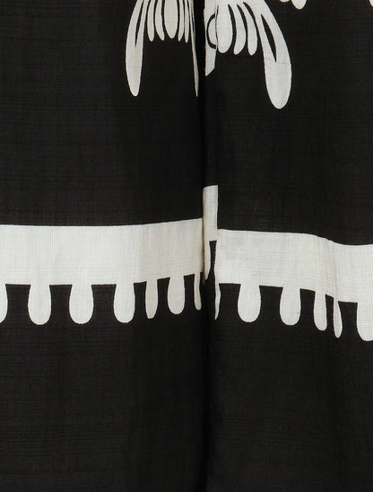 Ensemble top sans manches et pantalon imprimé ikat - Noir - 6