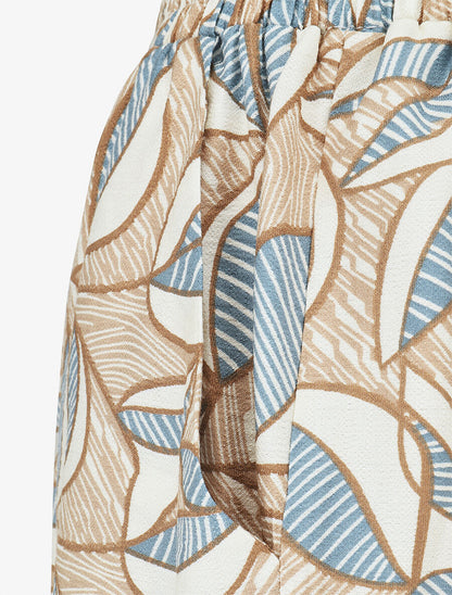 Ensemble top sans manches et pantalon imprimé wax - Beige - 6