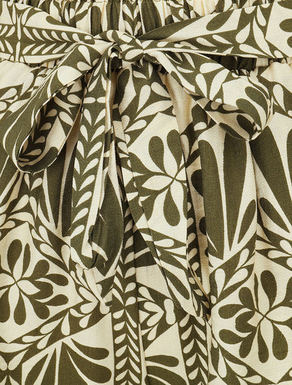 Short paper bag imprimé ikat - Kaki - 3