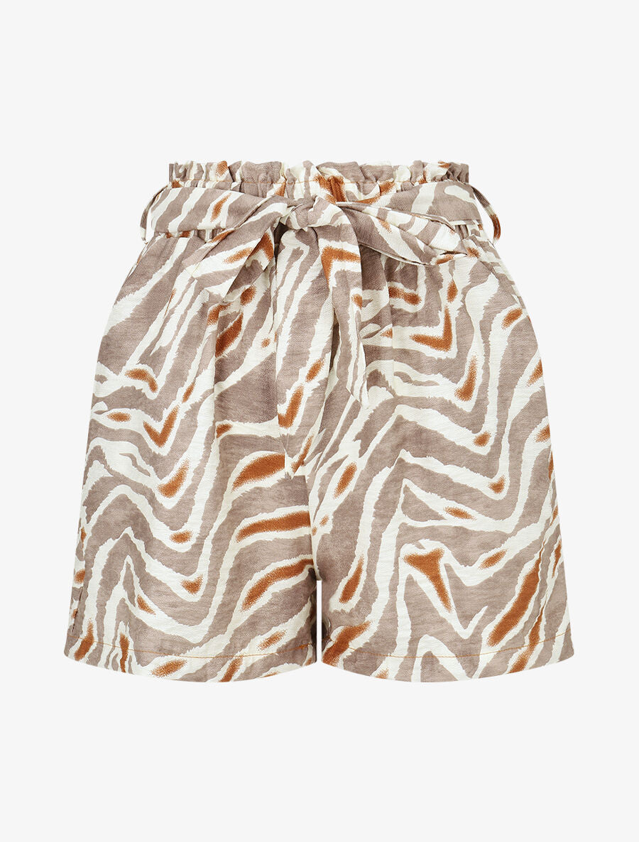 Short paper bag imprimé fantaisie - Taupe - 4