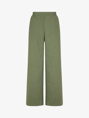 Pantalon uni droit effet lin - Kaki - 1