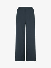 Pantalon uni droit effet lin - Bleu pétrole - 1