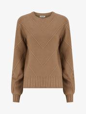 Pull droit en maille stylisée - Taupe - 1
