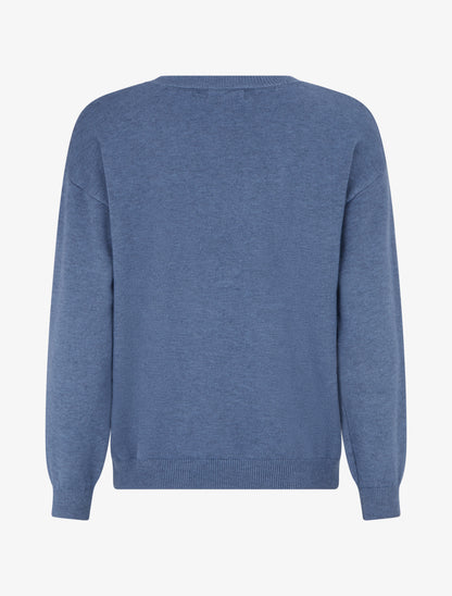 Pull coupe droite effet tressé - Bleu charrette - 2