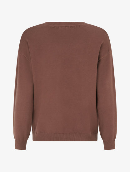 Pull coupe droite effet tressé - Marron - 2