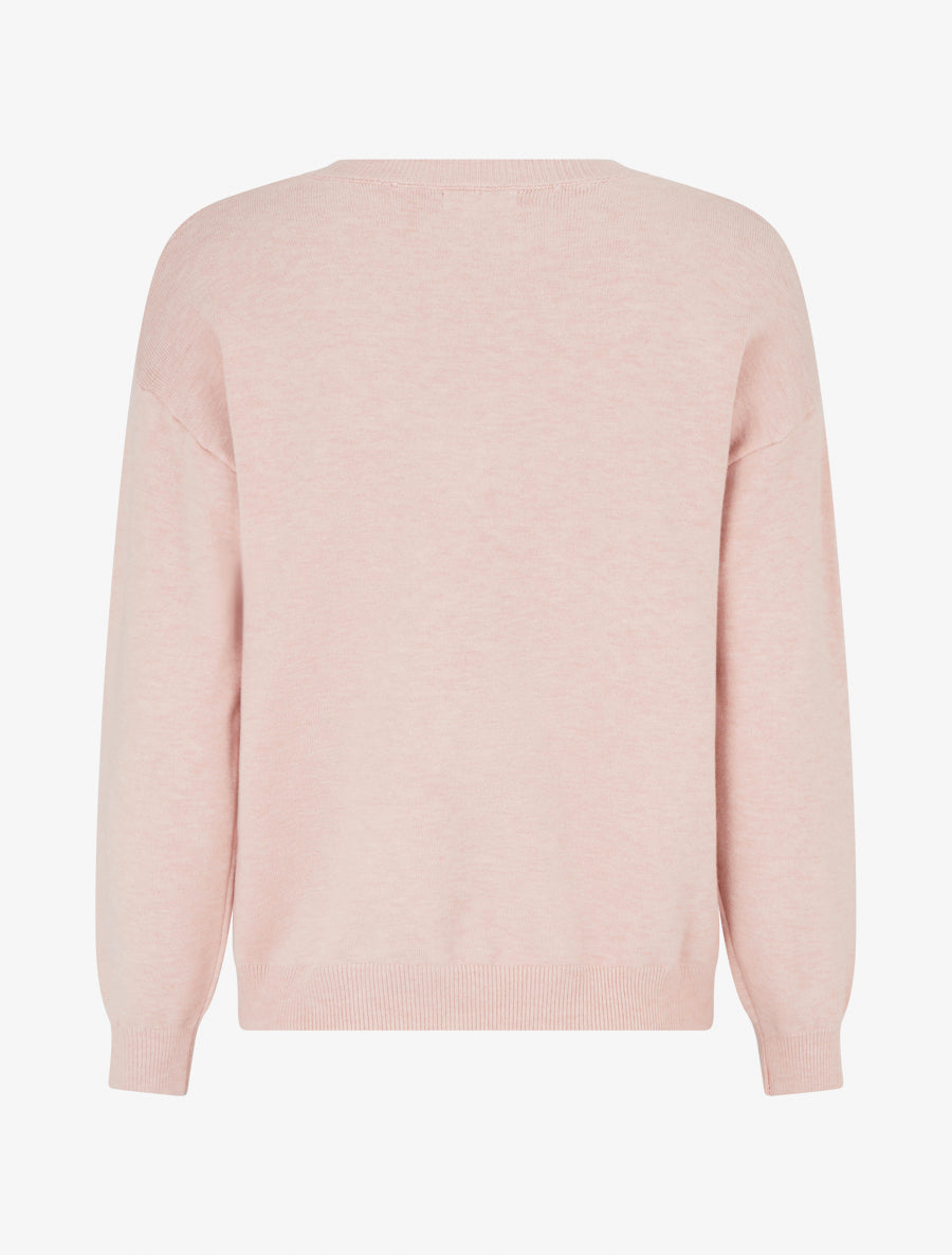 Pull coupe droite effet tressé - Rose - 2