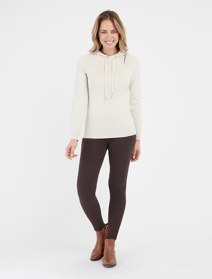 Sudadera con capucha de punto zig-zag - Crudo