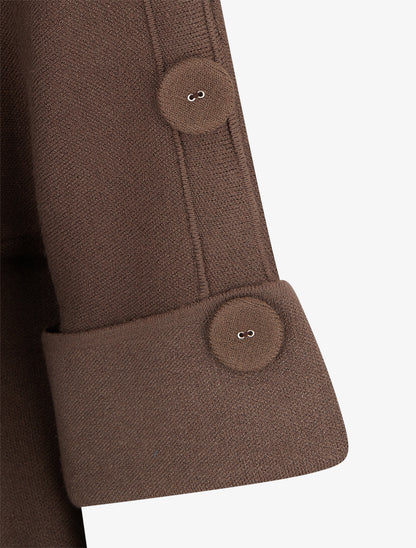 Pull uni à boutons décoratifs - Marron - 3