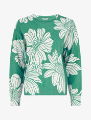 Pull à imprimé floral - Vert - 1