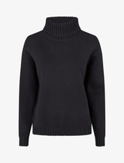 Pull droit uni à col roulé - Noir - 1