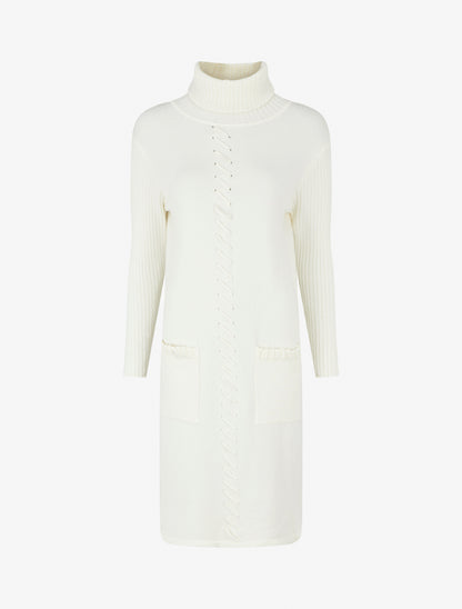 Robe pull à col roulé - Écru - 1