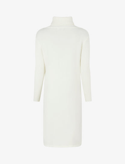 Robe pull à col roulé - Écru - 2