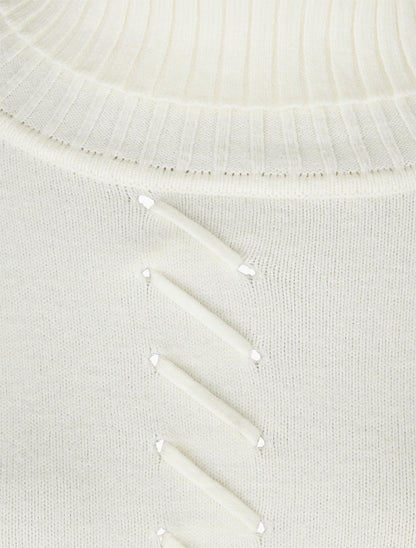 Robe pull à col roulé - Écru - 3