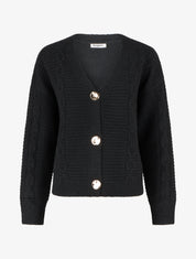 Gilet irisé à boutons métalliques - Noir - 1