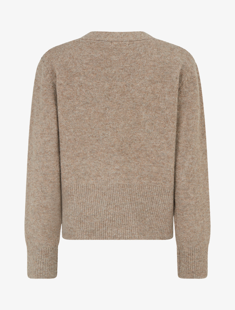 Gilet droit à boutons style rose - Taupe - 2