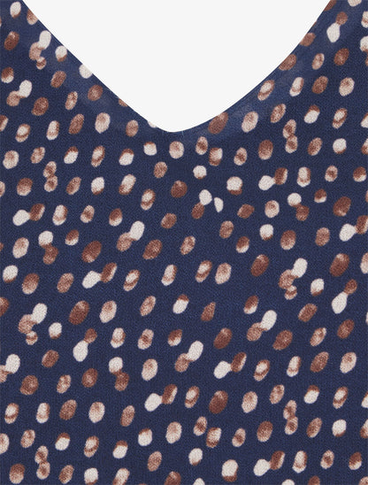 Blouse imprimé fantaisie à manches longues - Marine - 3