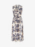 Robe longue imprimé ikat à boutons décoratifs - Marine - 1