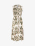 Robe longue imprimé ikat à boutons décoratifs - Vert - 1