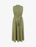 Robe longue unie effet lin - Kaki - 1