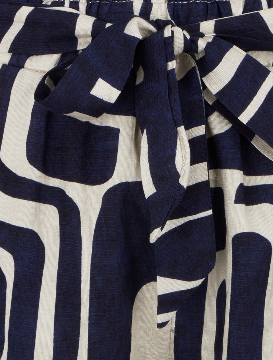 Short recto elástico estampado de fantasía. - Azul marino
