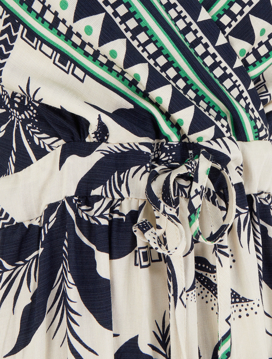 Robe longue à imprimé palmiers - Marine - 3