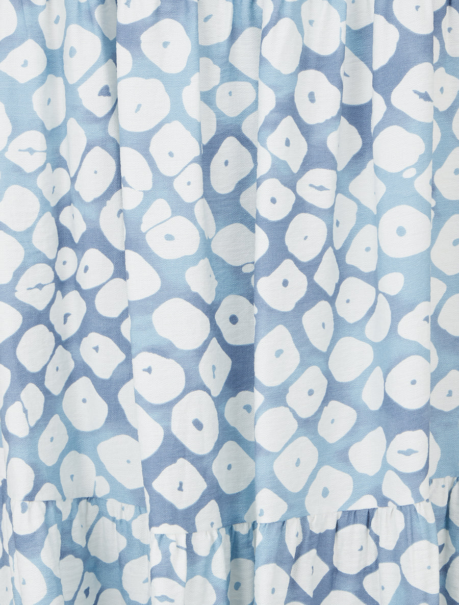 Jupe longue élastiquée fantaisie - Bleu clair - 3