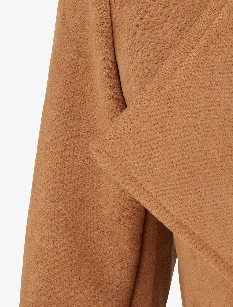 Veste en suédine à poches décoratives zippées - Camel - 3