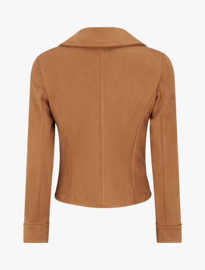 Veste en suédine à fermeture zippée - Camel - 2