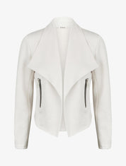 Chaqueta de ante con cuello chal - Crema