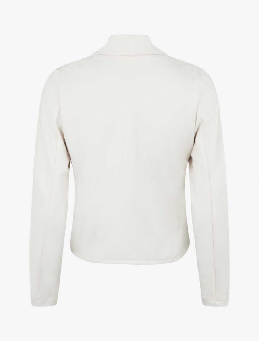 Chaqueta de ante con cuello chal - Crema