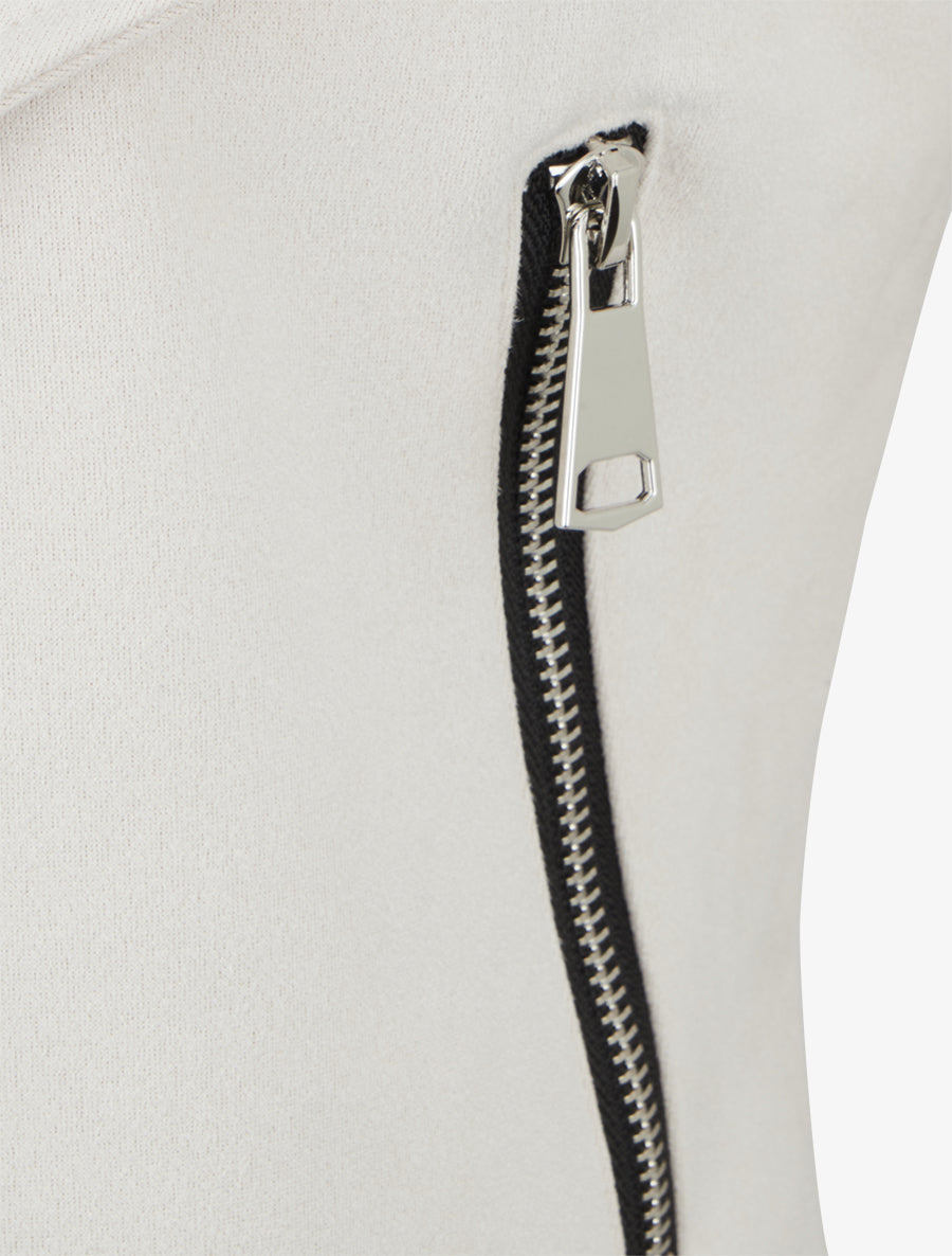 Chaqueta de ante con cuello chal - Crema