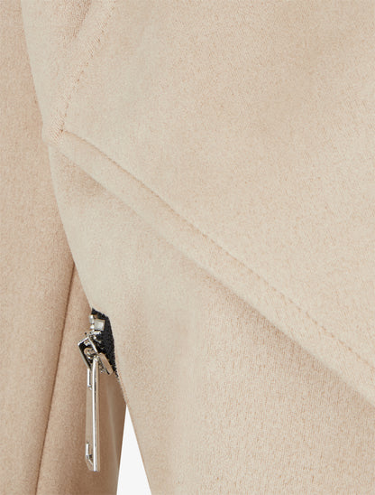 Chaqueta de ante con cuello chal - Beis