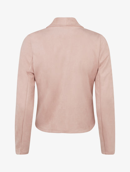 Chaqueta de ante con cuello chal - Rosa