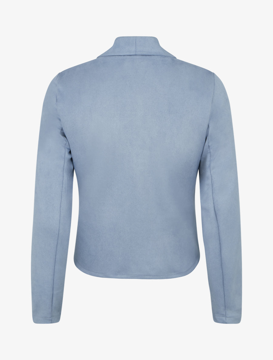Chaqueta de ante con cuello chal - Azul cielo