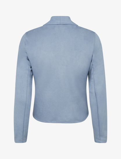 Chaqueta de ante con cuello chal - Azul cielo