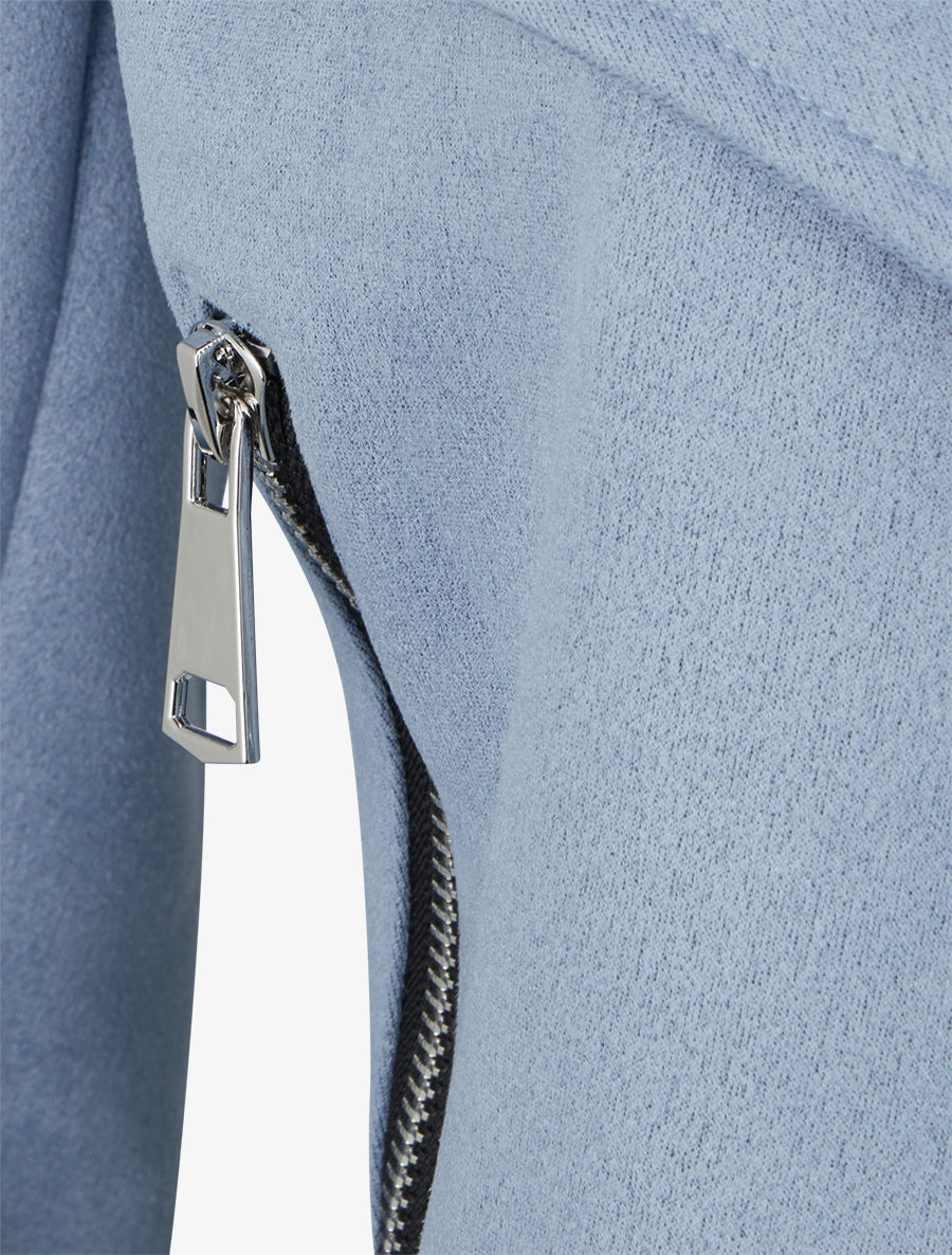 Chaqueta de ante con cuello chal - Azul cielo