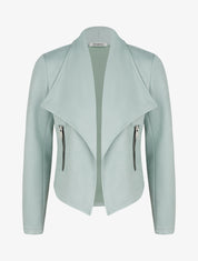 Chaqueta de ante con cuello chal - Verde agua