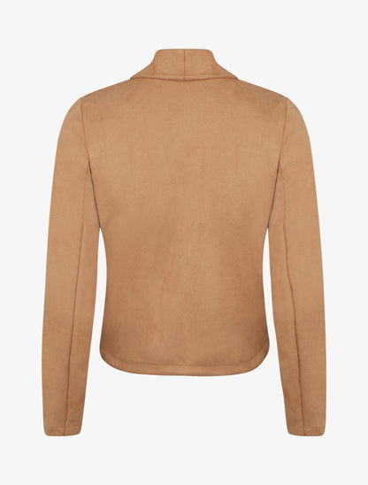 Chaqueta de ante con cuello chal - Camello