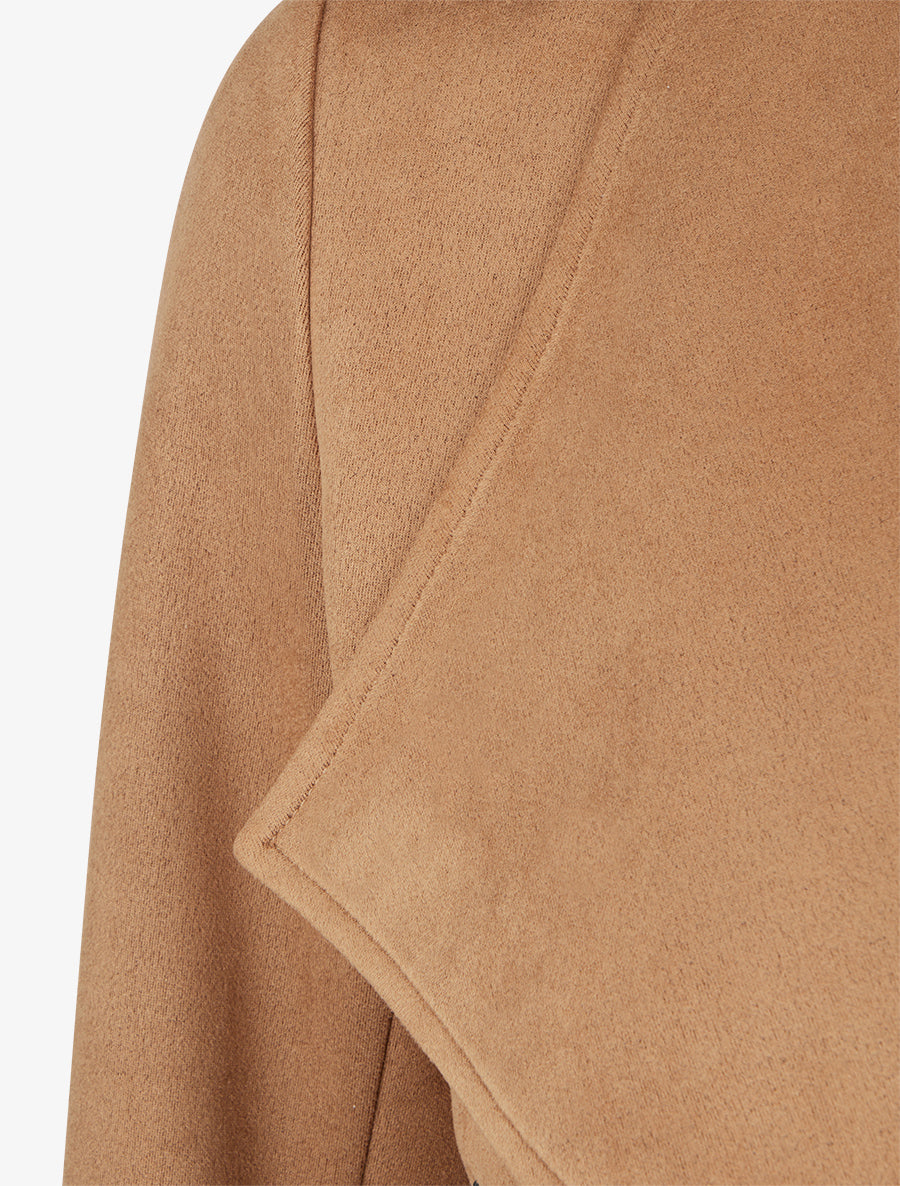 Chaqueta de ante con cuello chal - Camello