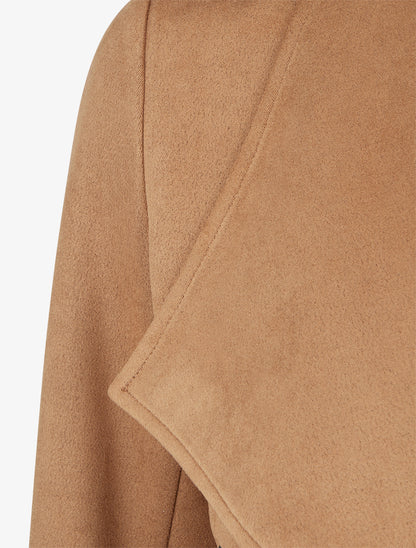 Chaqueta de ante con cuello chal - Camello